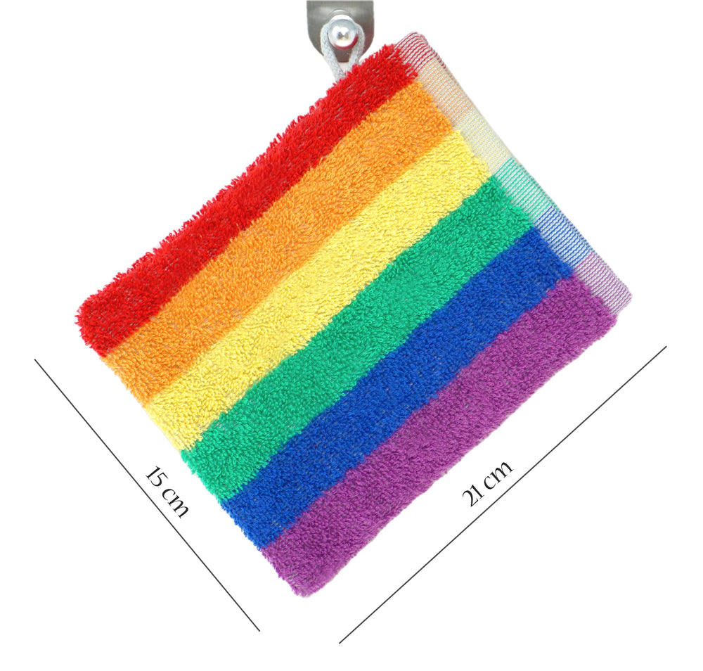 Regenbogen Waschhandschuh 4er Set 16x21 cm