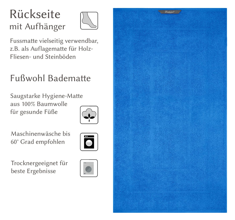 Frottee Duschvorleger 50x90 cm Blau - Capri