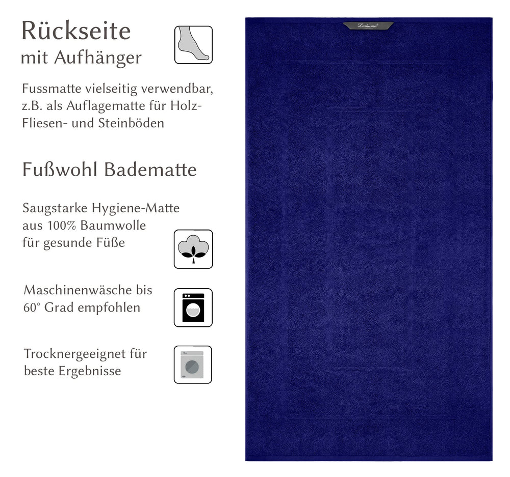 Frottee Duschvorleger 50x90 cm Blau - Marine