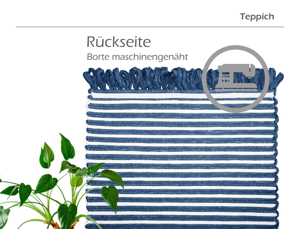 Handmade Läufer 60x120 cm Blau - Jeans