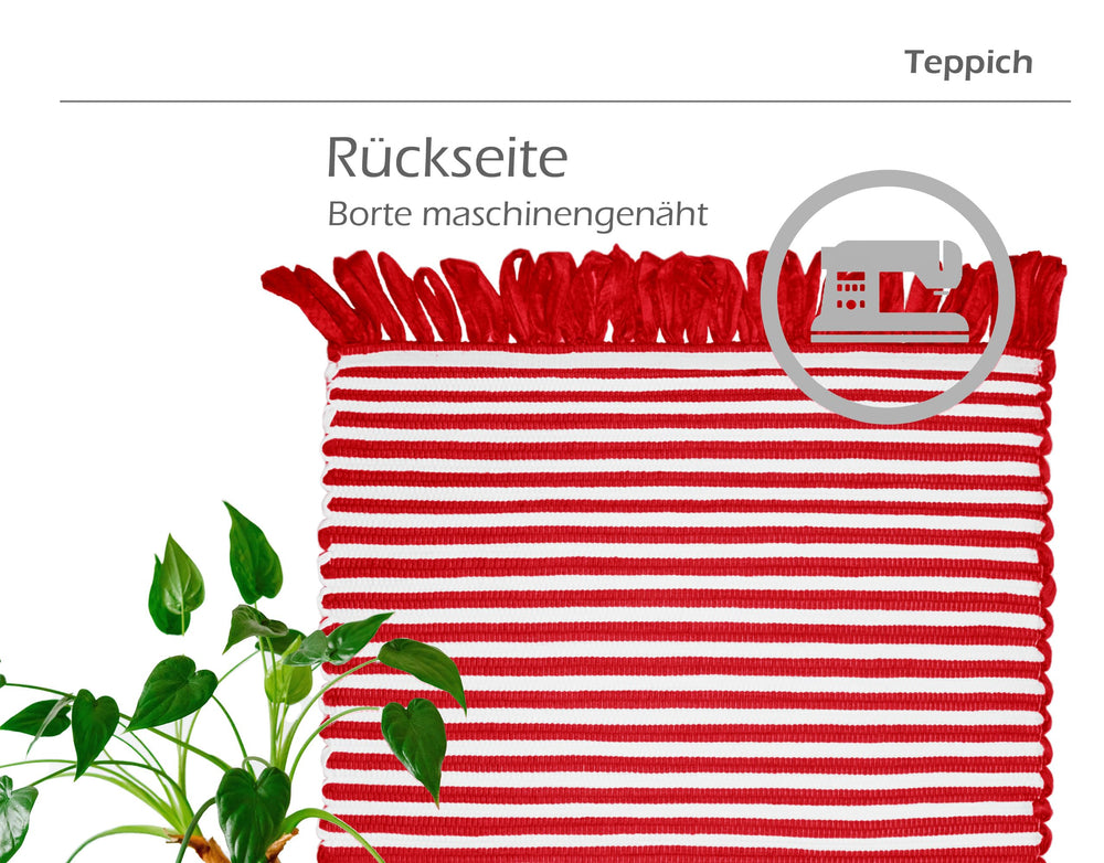 Handmade Läufer 50x70 cm Rot - Chilli