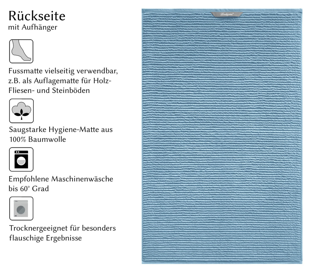 Badematte 50x80 cm Blau - Tauben