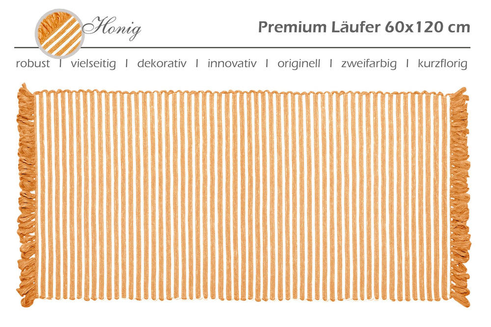 Handmade Läufer 60x120 cm Gelb - Honig