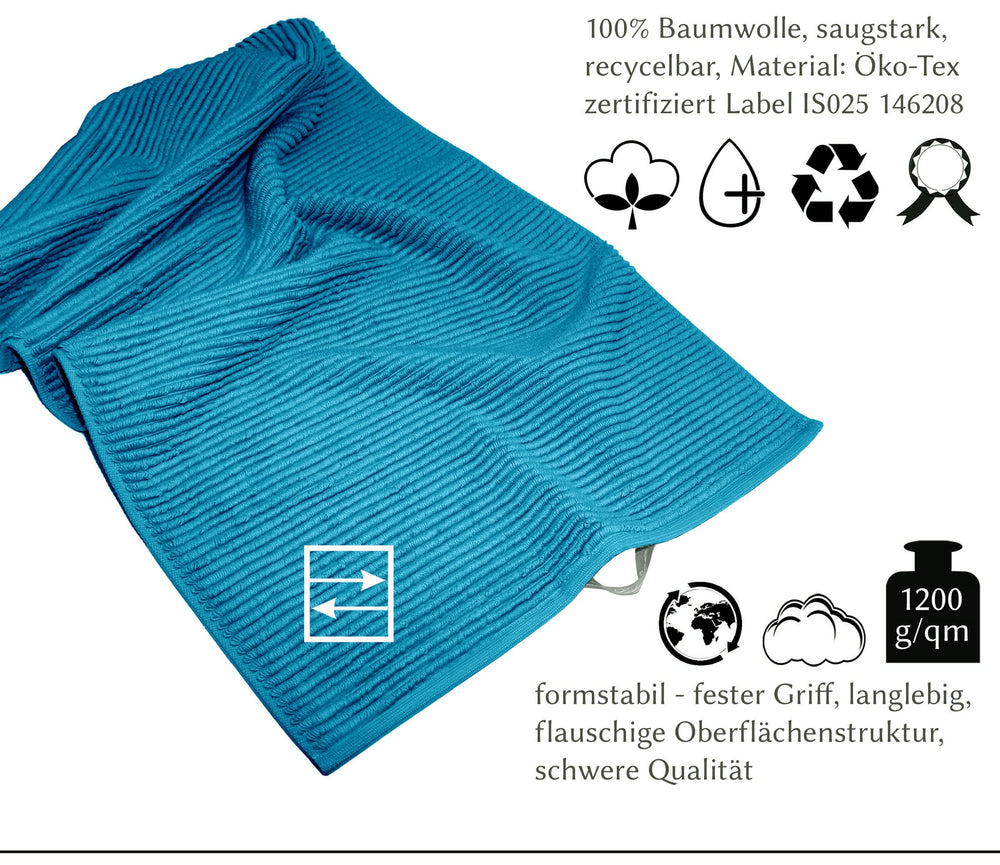 Badematte 50x80 cm Blau - Petrol
