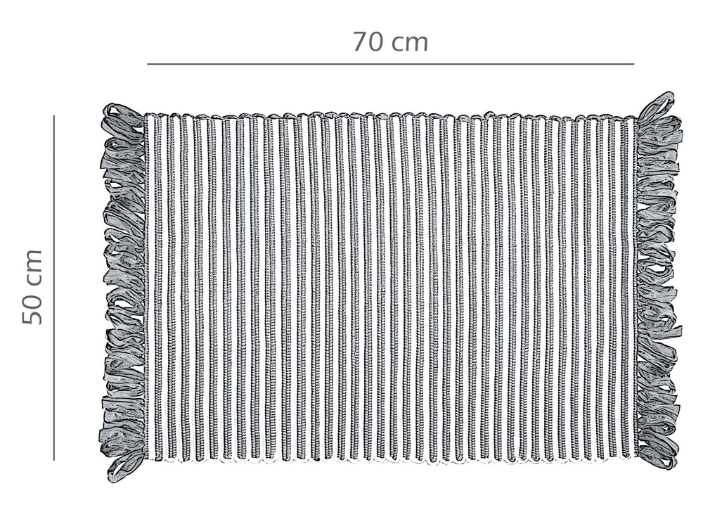 Handmade Läufer 50x70 cm Grau - Beige