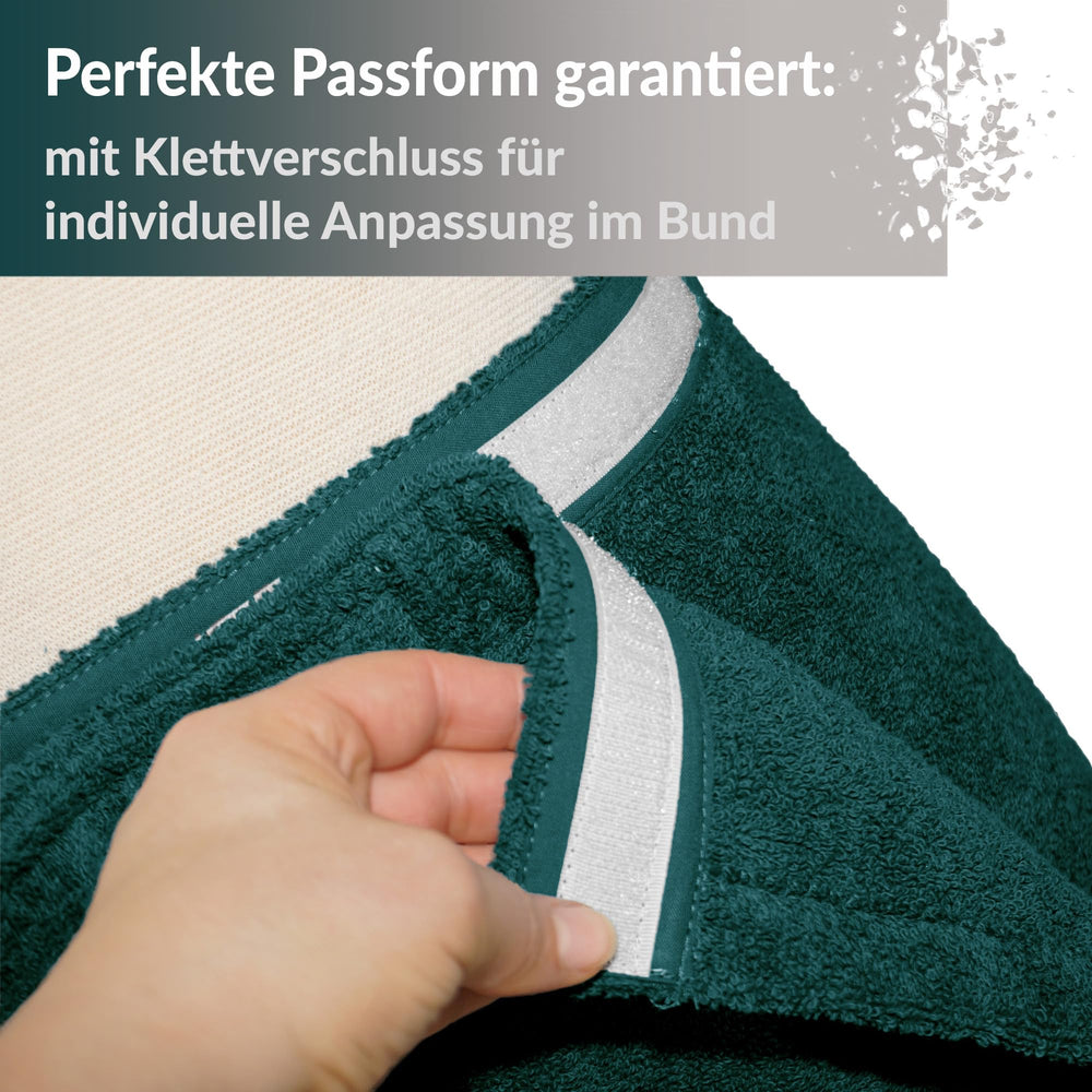Saunakilt Herren Opal - Grün, Saunatuch mit Klettverschluss L - XXL