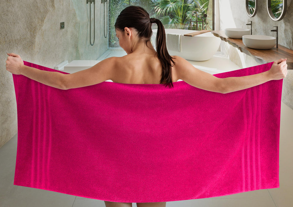 Duschtuch 70x140 cm 2er Set Rot - Rhabarber