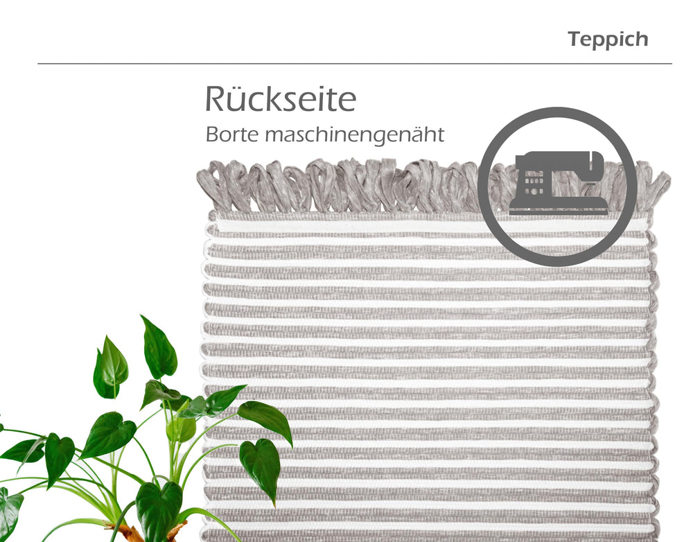 Handmade Läufer 60x120 cm Grau - Beige