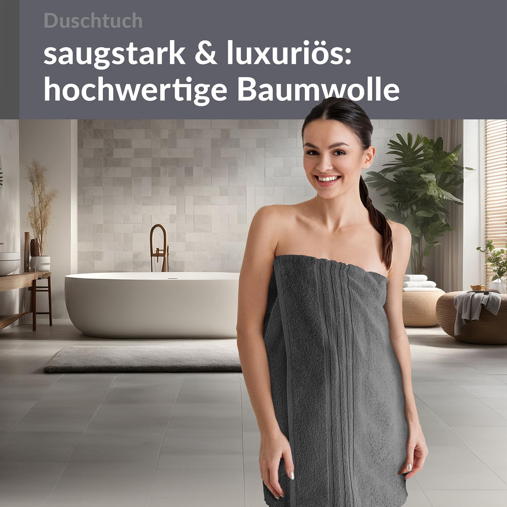Duschhandtuch 70x140 cm Grau - Anthrazit