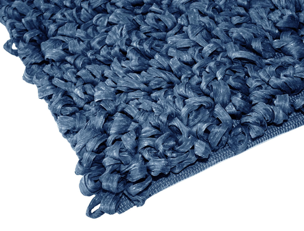 Handemade Schlingenteppich 50x70 cm, Blau - Jeans