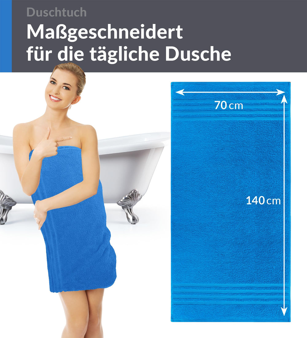 Duschtuch 70x140 cm 2er Set Blau - Capri