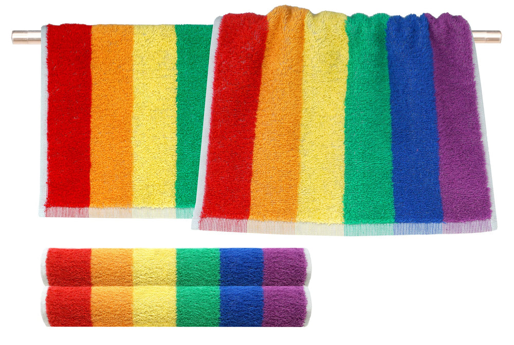 Regenbogen 4 Stück Waschlappen, Gästehandtücher klein 30x30 cm