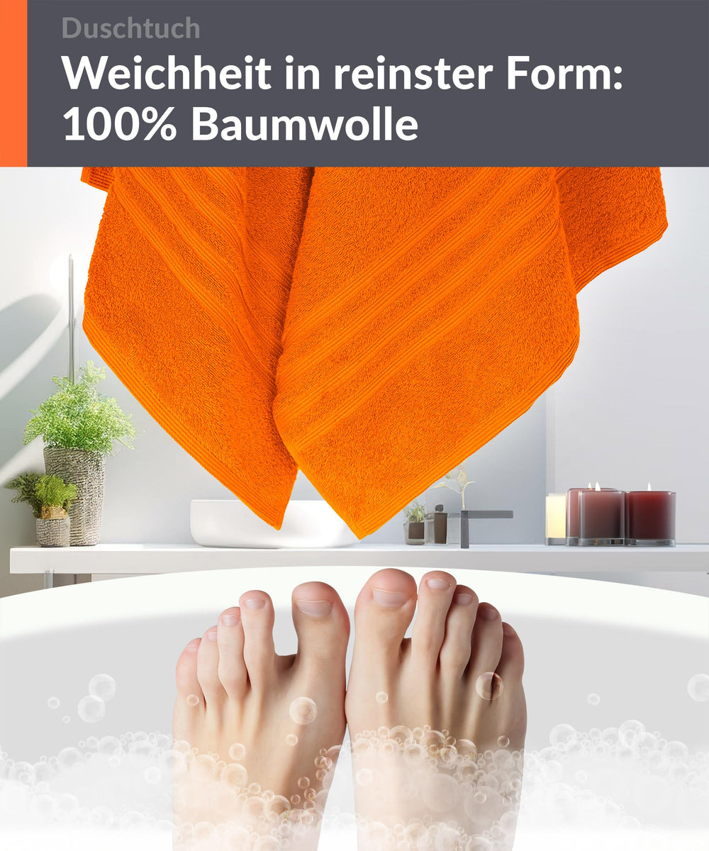 Duschtuch 70x140 cm 2er Set Orange - Clementinen