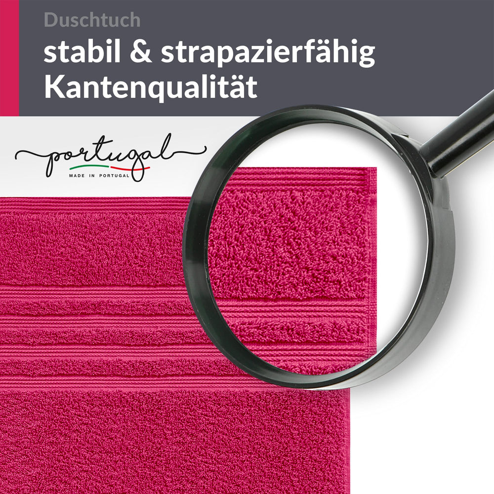 Duschtuch 70x140 cm 2er Set Rot - Rhabarber