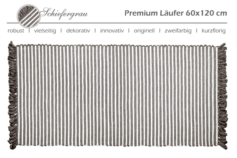 Handmade Läufer 50x70 cm Grau - Schiefer