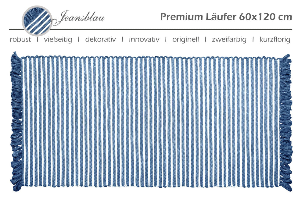 Handmade Läufer 60x120 cm Blau - Jeans
