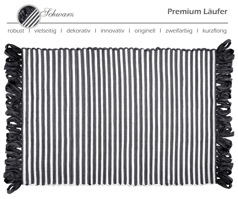 Handmade Läufer 50x70 cm Schwarz