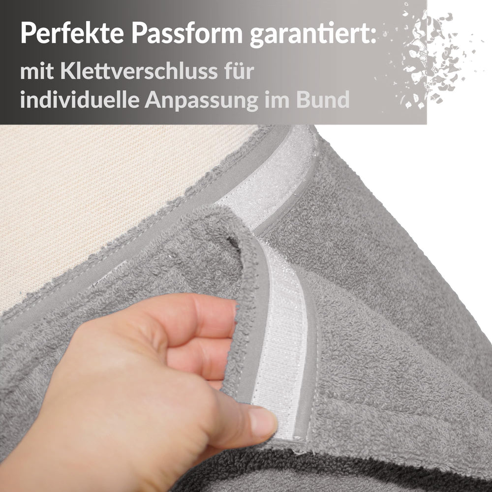 Saunakilt Herren Grau - Stein, Saunatuch mit Klettverschluss L - XXL