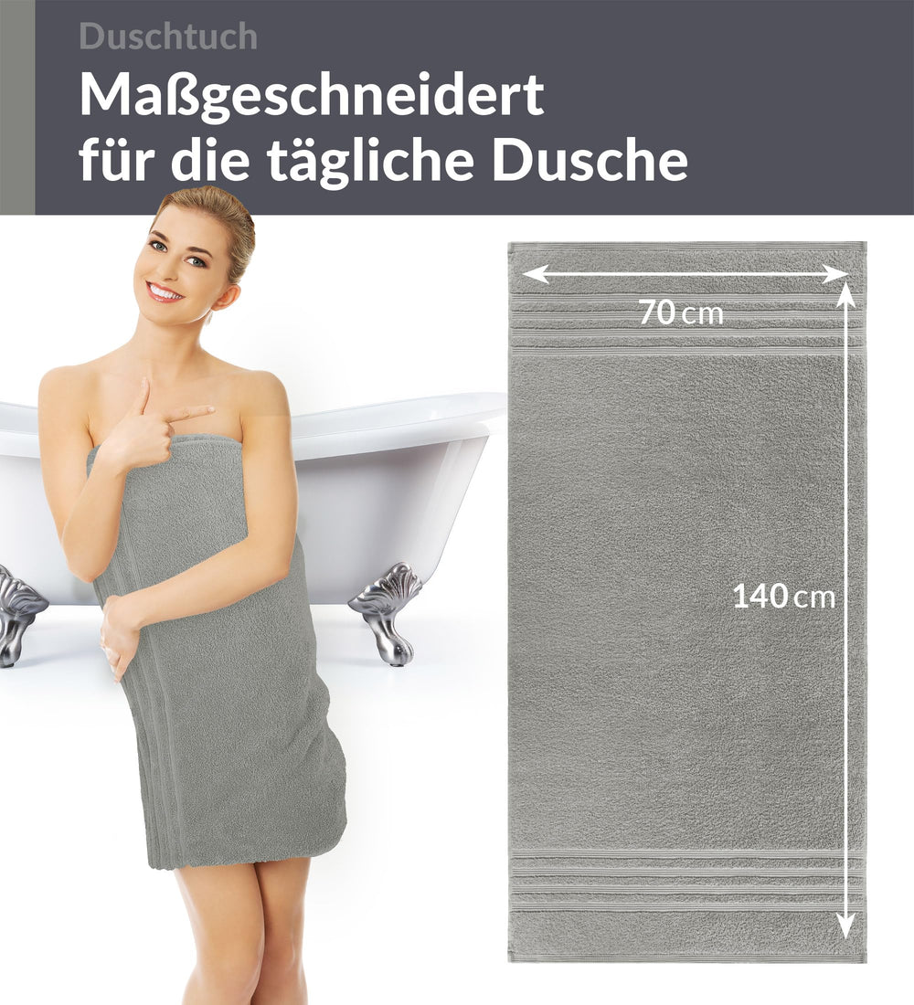 Duschhandtuch 70x140 cm Grau - Stein