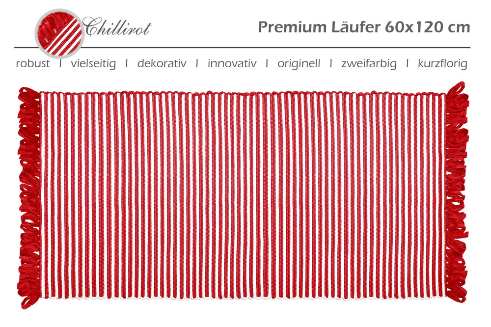 Handmade Läufer 60x120 cm Rot - Chilli