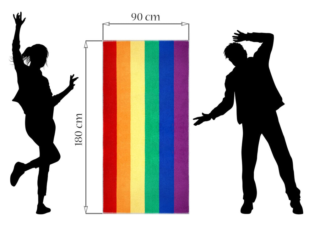 Regenbogen XXL Strandtuch mit Streifen 90x180 cm