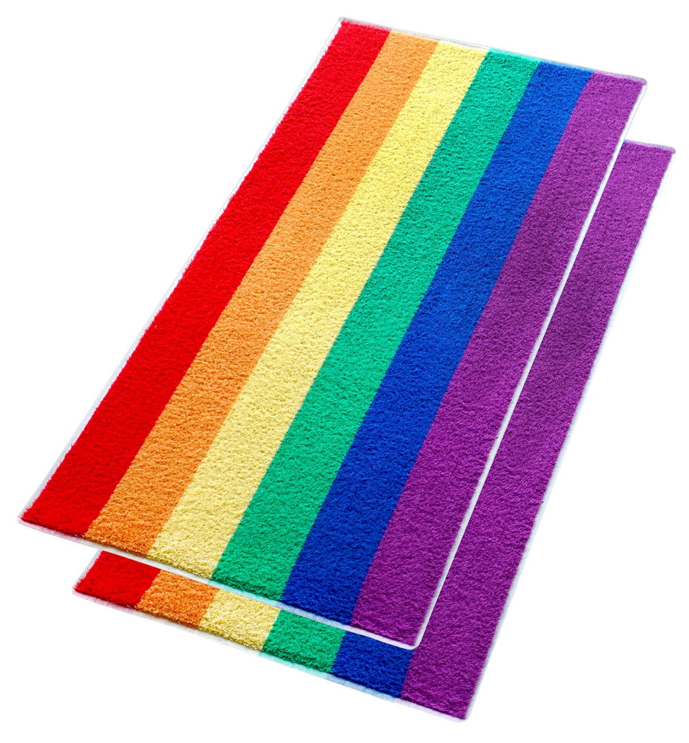 Regenbogen 2er Handtuchset, Bunte Frotteetücher 50x100 cm