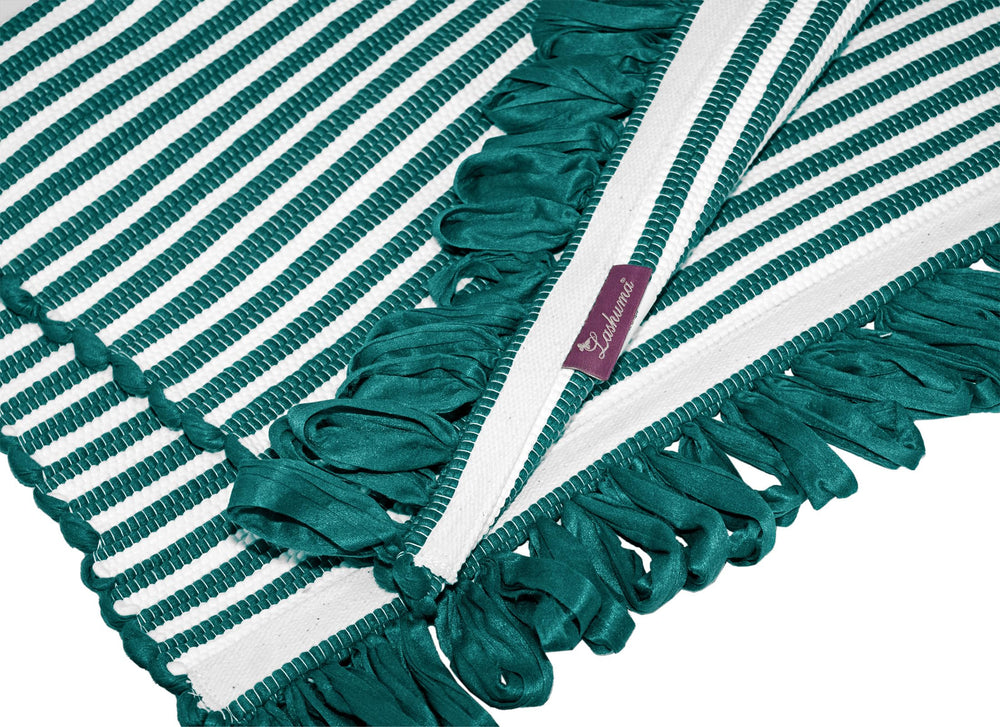 Handmade Läufer 60x120 cm Grün - Smaragd