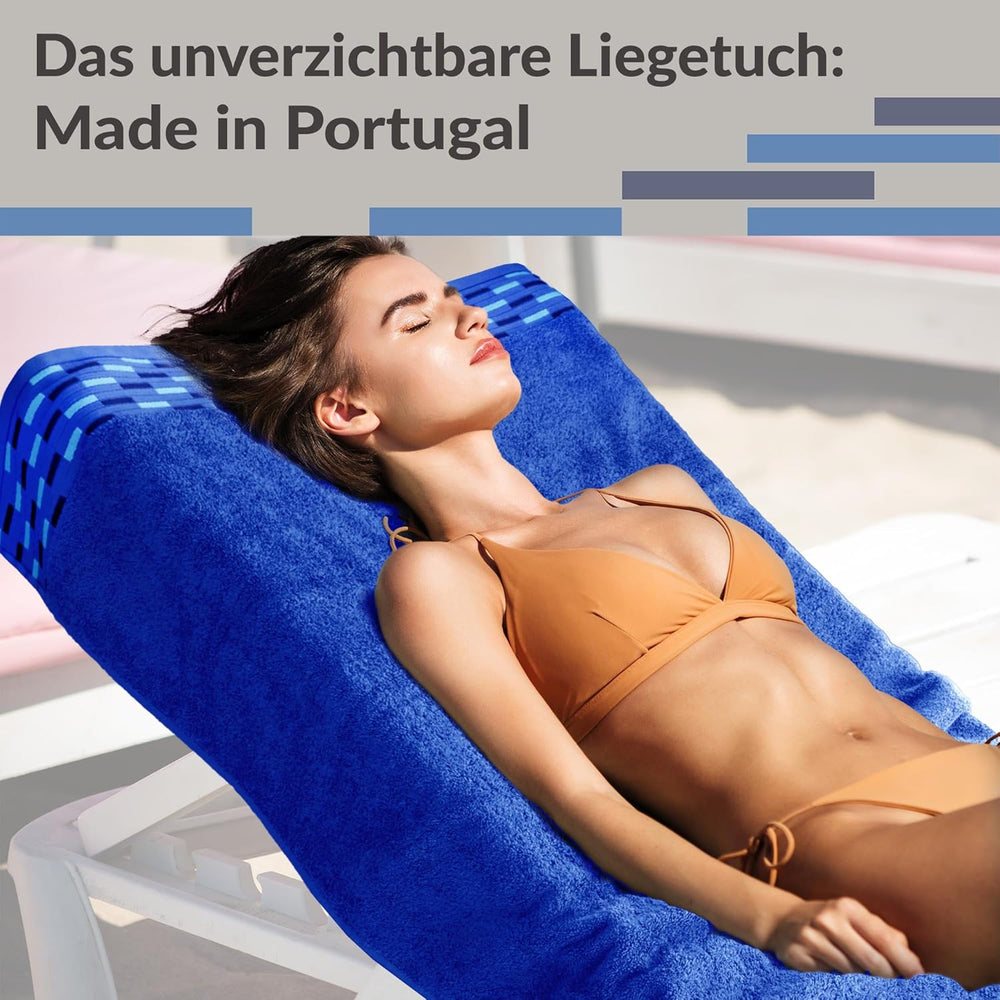 Saunahandtuch groß 100x200 cm, Lugano Saunatuch Blau - Königs