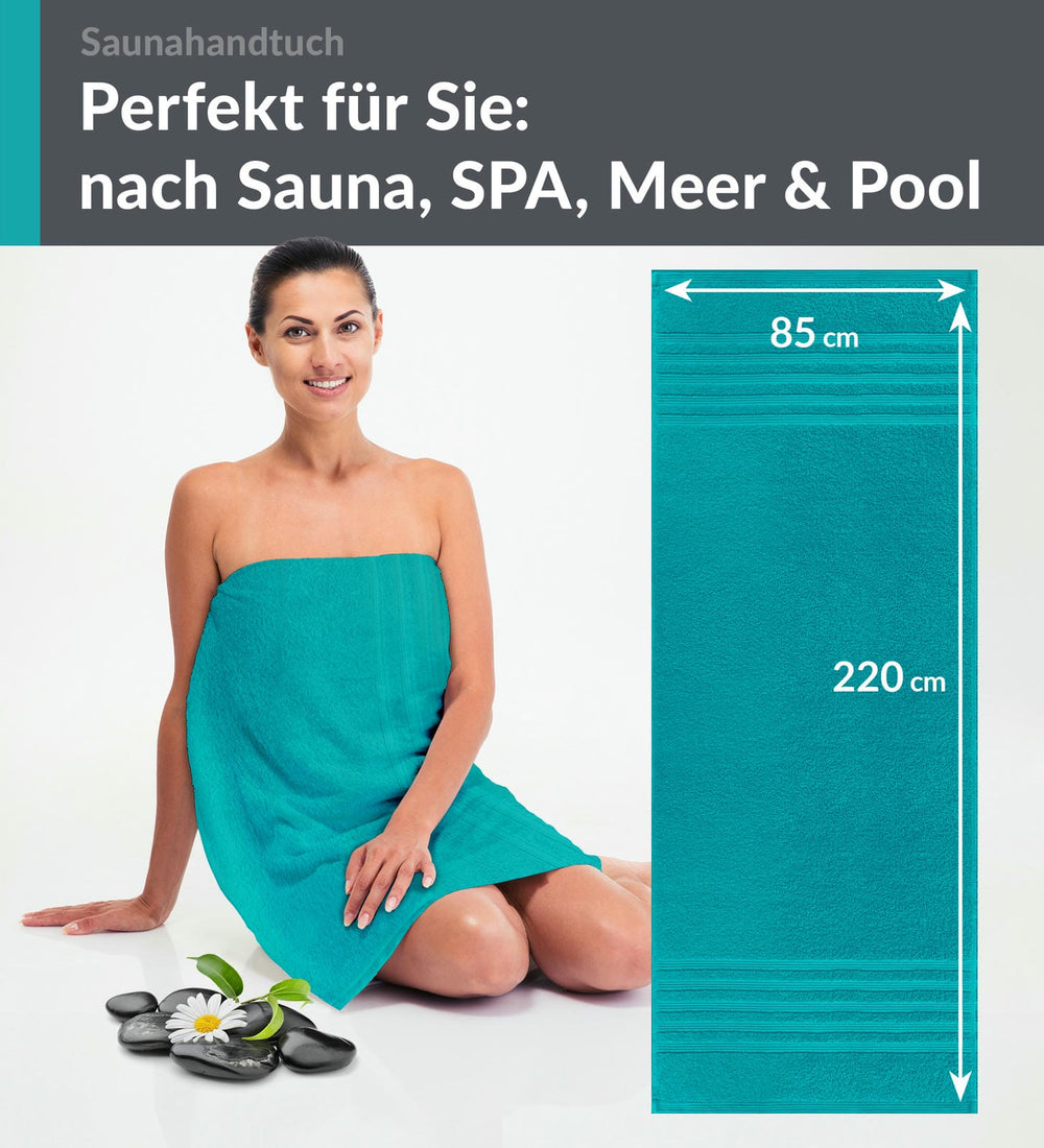 Saunahandtuch extra lang 80x220 cm Grün - Nautic