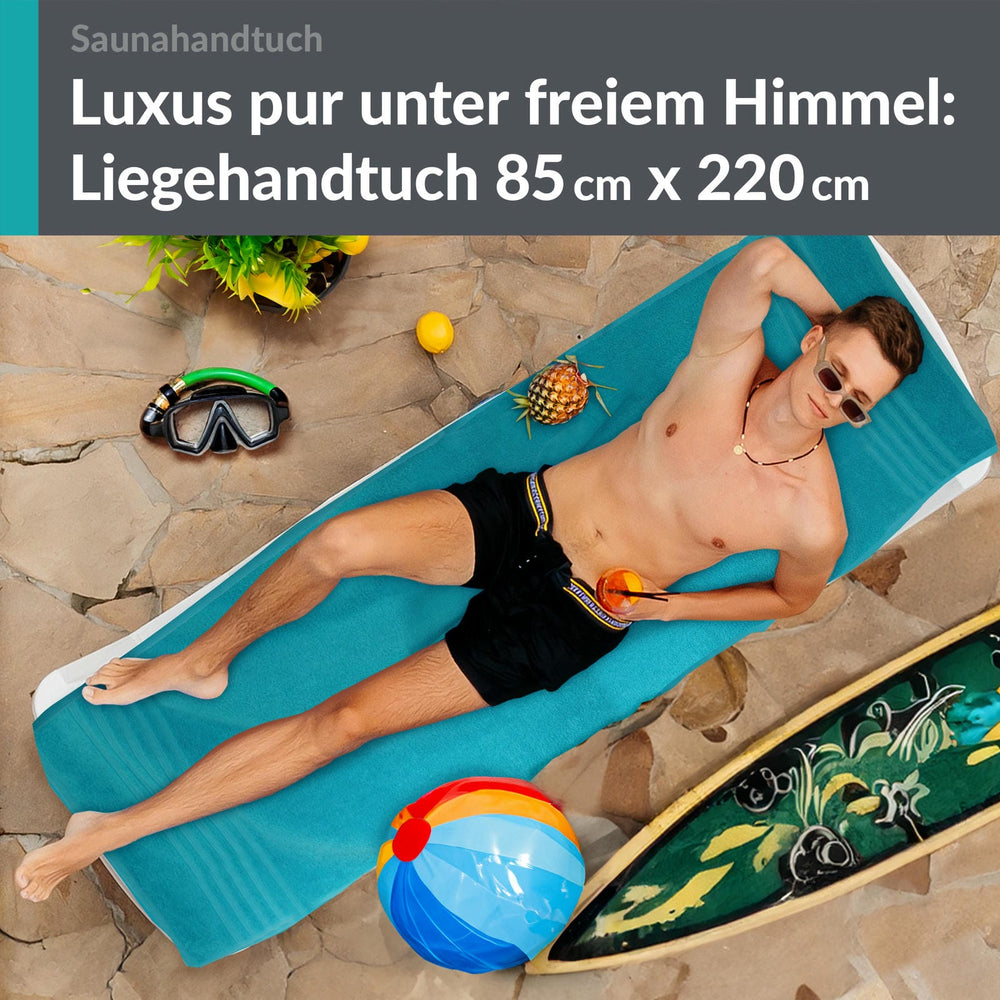 Saunahandtuch extra lang 80x220 cm Grün - Nautic