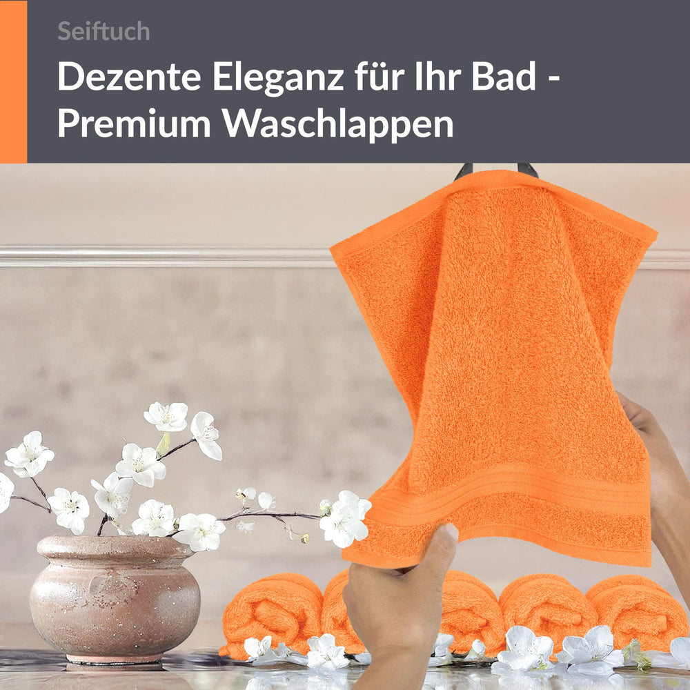 Seiftücher 30x30 cm, 6er Set Waschlappen Orange - Blutorange