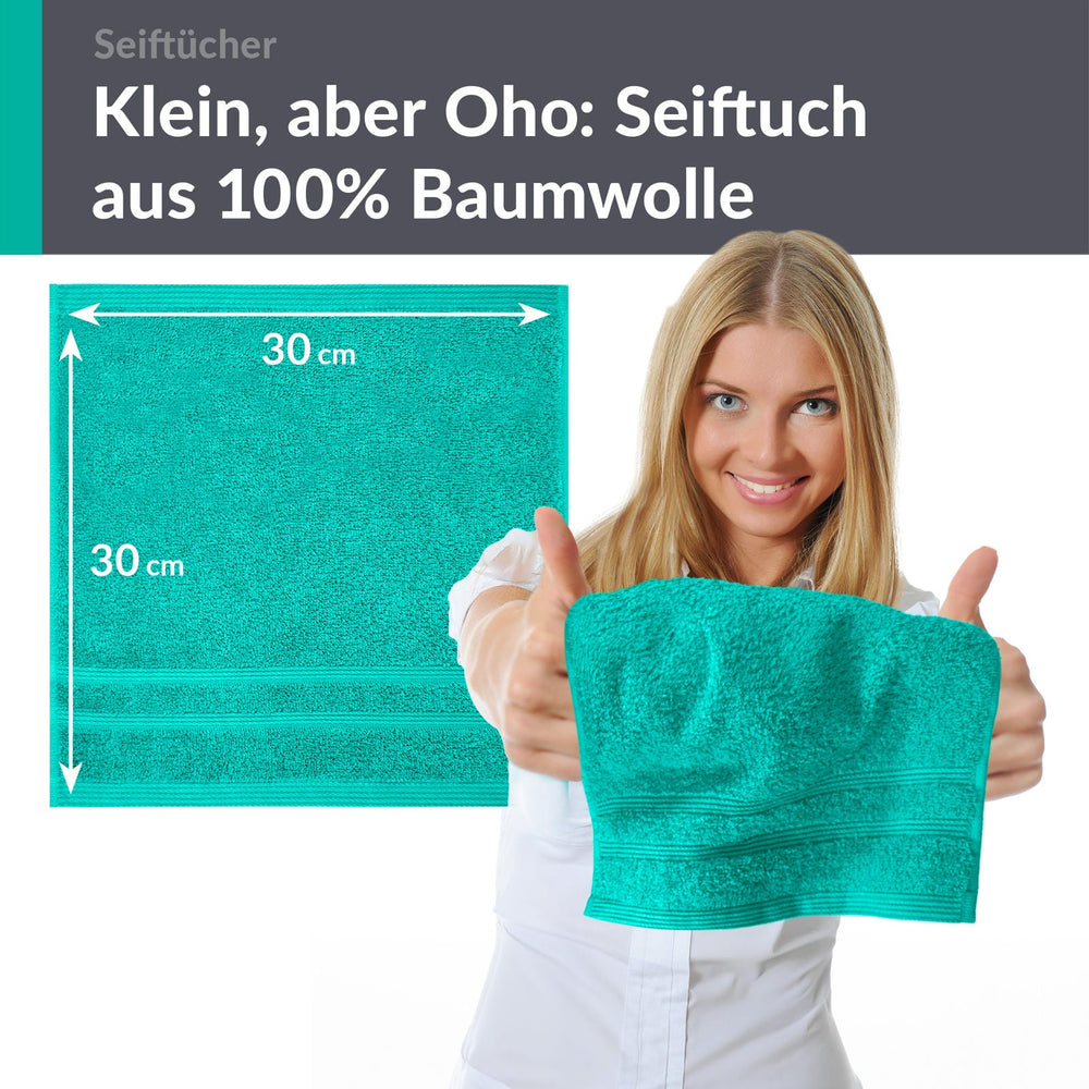 Waschlappen 30x30 cm 2er Türkis - Meer