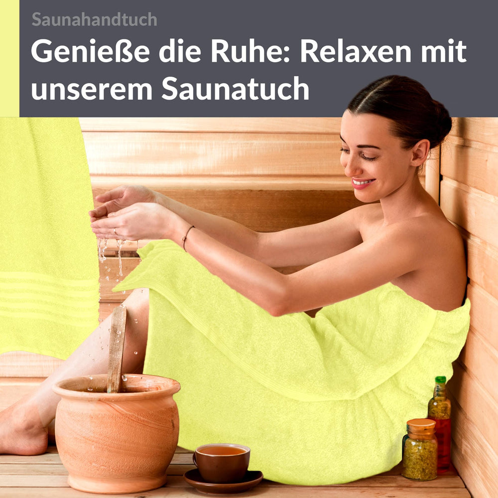 Saunahandtuch groß 80x200 cm 2er Set Grün - Anis