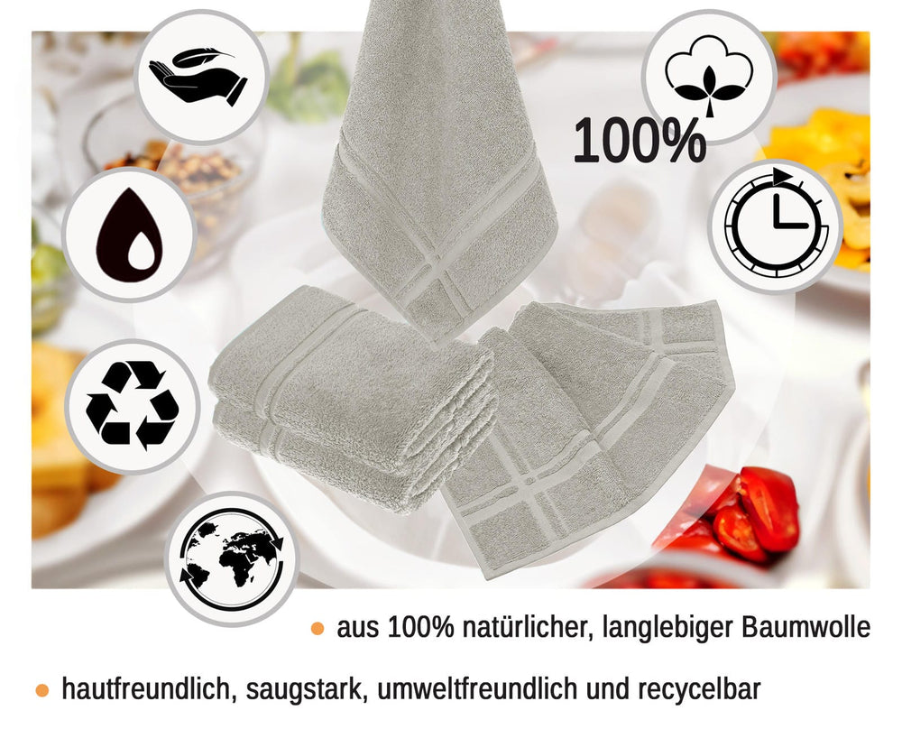 Küchenhandtücher Set 50x50 cm Grau - Kiesel