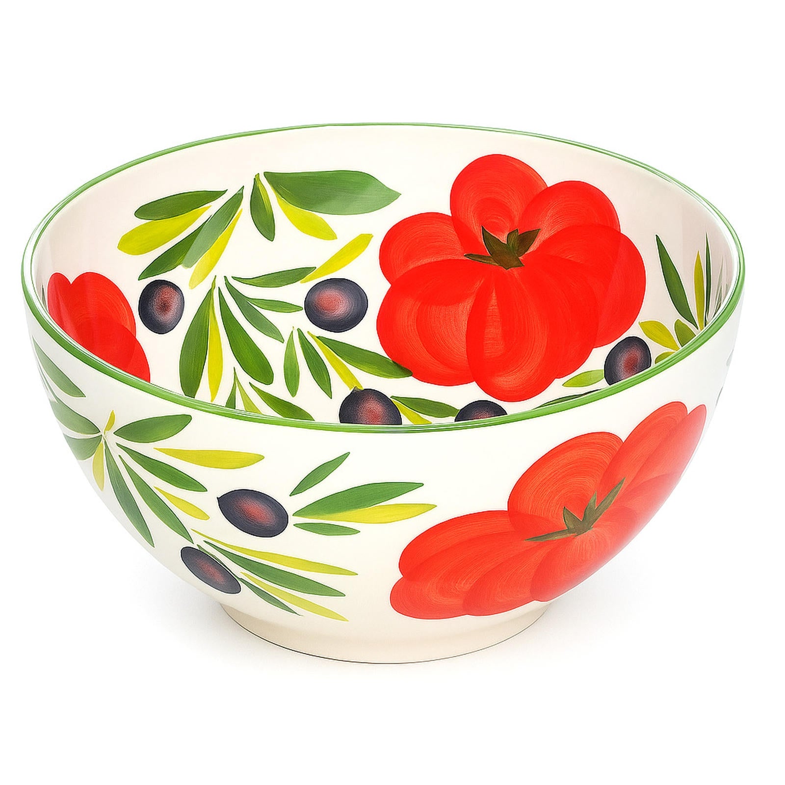 Servierschale rund 26 cm, Italienische Keramik Schüssel Tomate