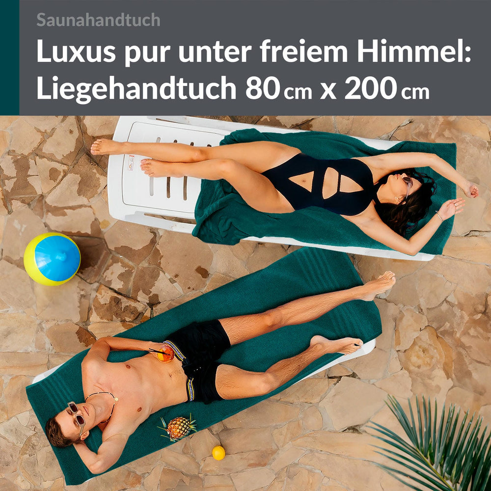 Saunahandtuch groß 80x200 cm 2er Set Grün - Opal