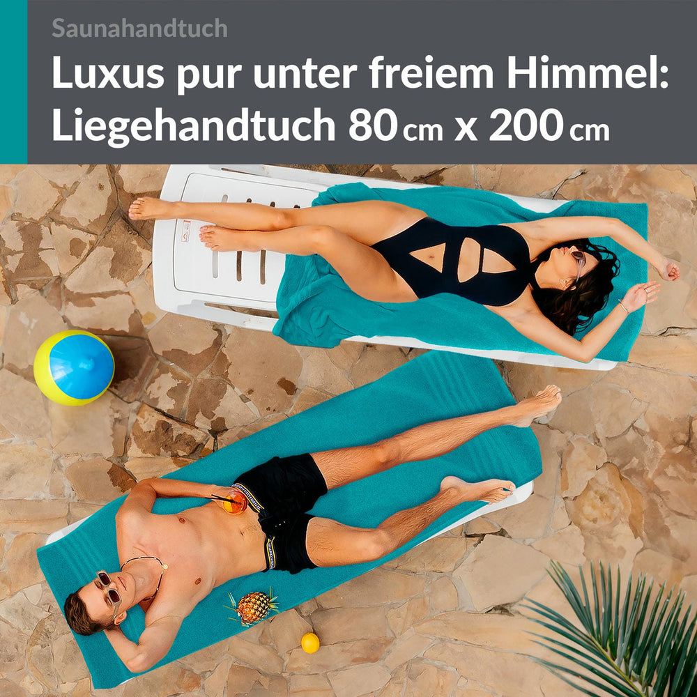 Saunahandtuch groß 80x200 cm 2er Set Grün - Nautic
