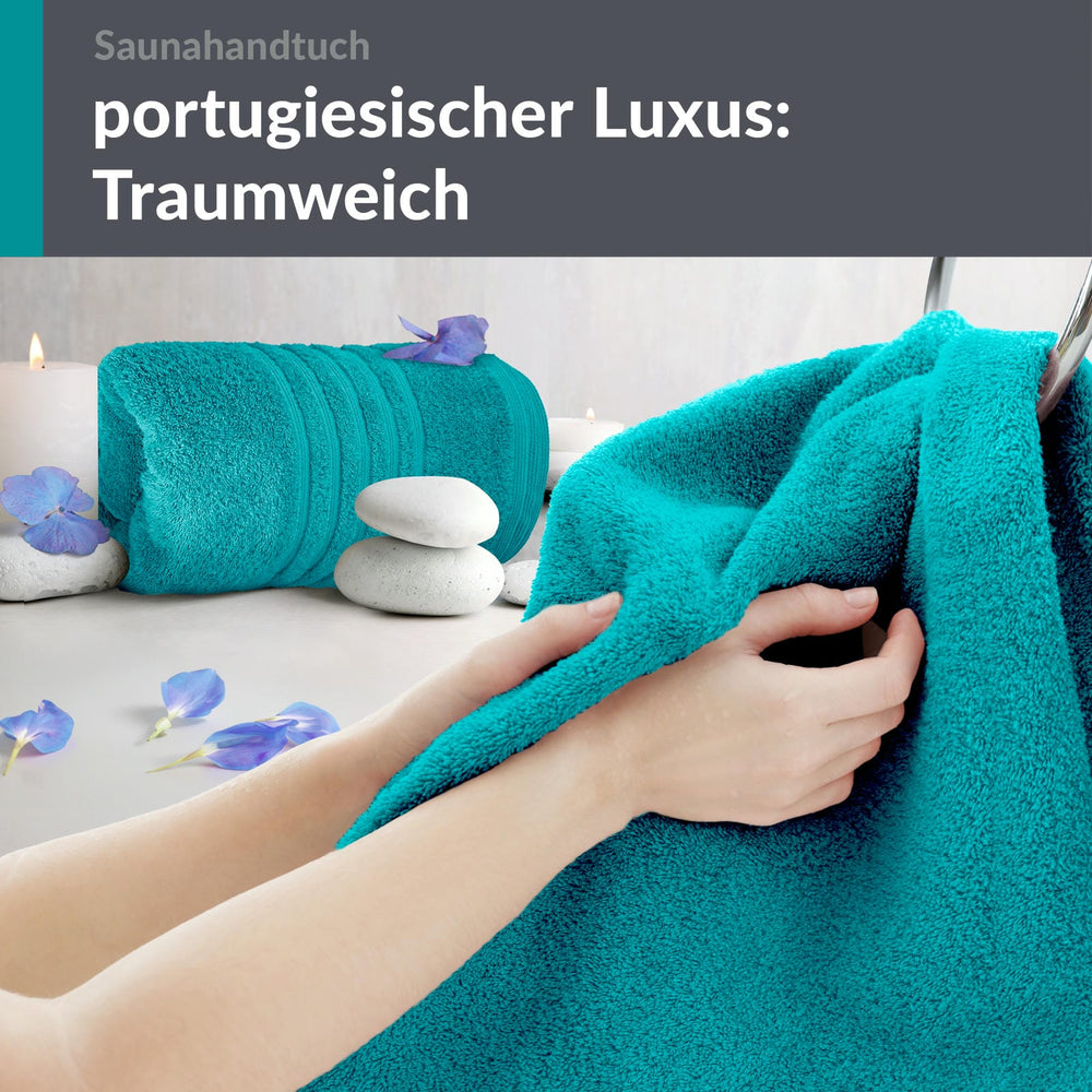 Saunahandtuch groß 80x200 cm 2er Set Grün - Nautic