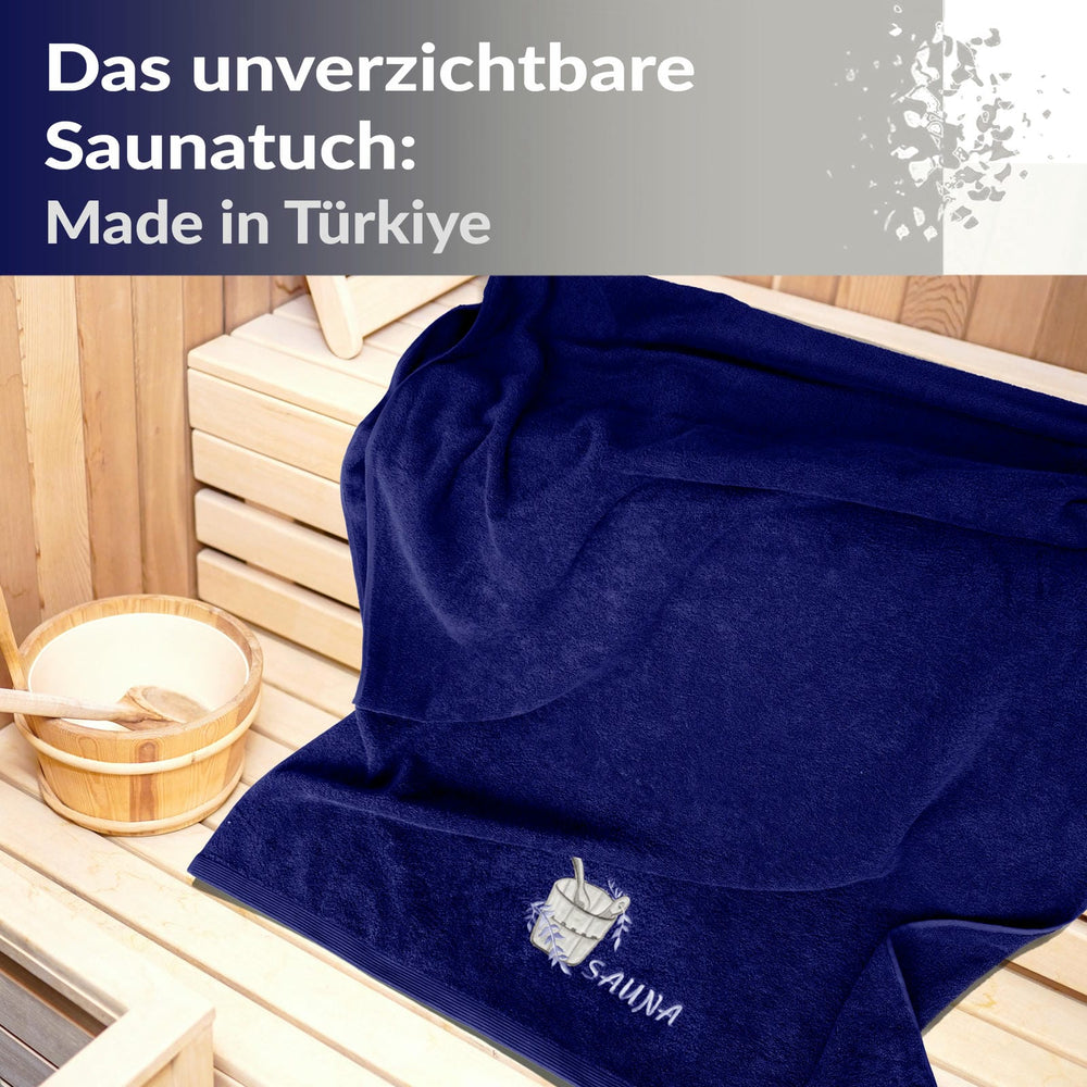 XXL Saunahandtuch 100x200 cm Lillby Blau - Marine