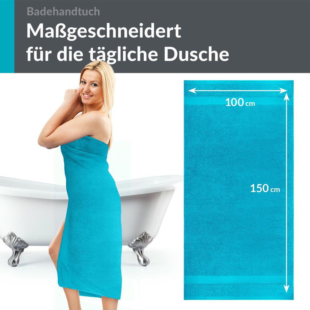 Badetuch 100x150 cm Blau - Aquamarin