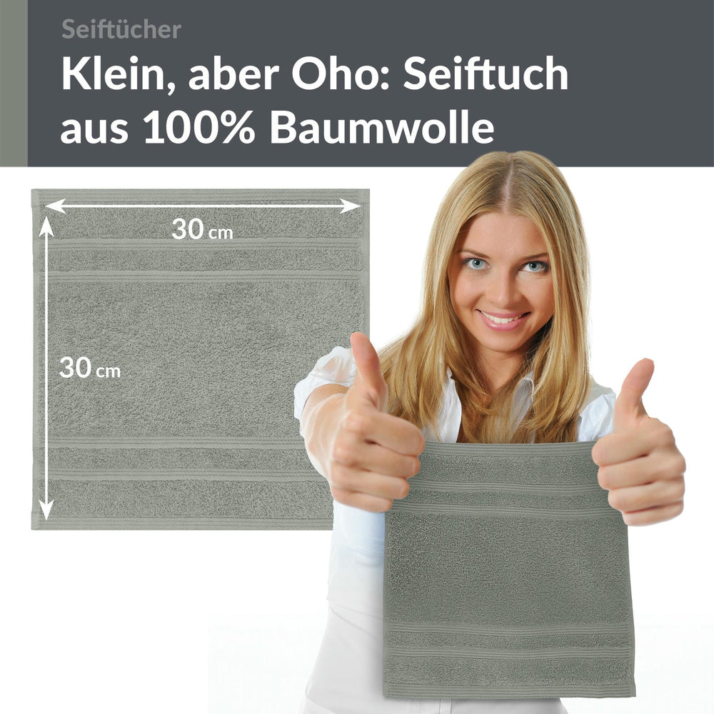 Waschlappen 30x30 cm 2er Set Grau - Stein