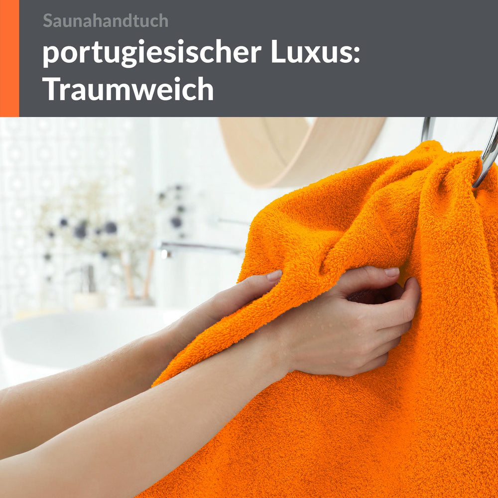 Badetuch groß 100x200 cm Orange - Clementinen