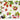 Mediterranes Kunststofftablett, Motiv: Waldbeeren, Kleines Desserttablett 31x23 cm, Serviertablett eckig