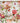 Großes Esstablett 47x31 cm, Getränketablett beige - rot Wildblumen, Tablett Melamin