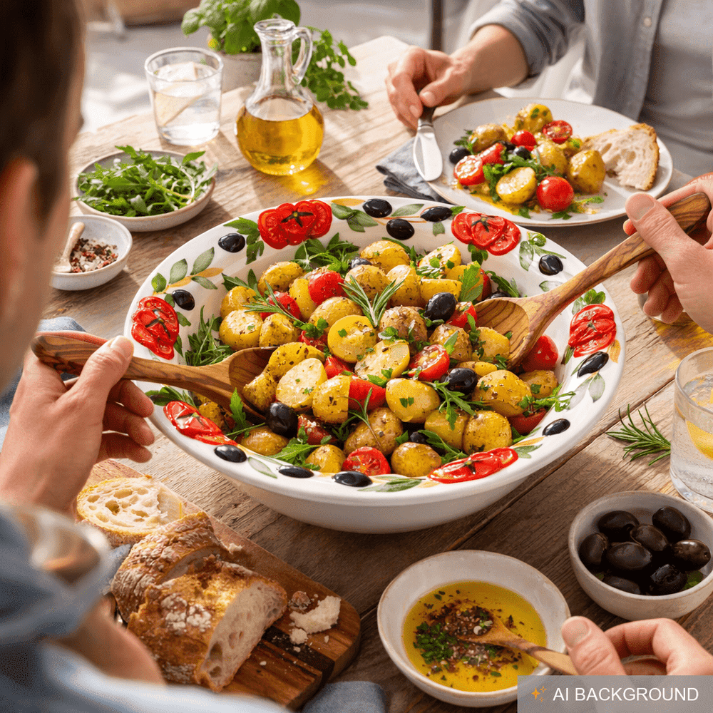 Handbemalte Servierschale Keramik, Relief Salatschüssel Tomate Olive, Italienische Pastaschale rund 27 cm Ø