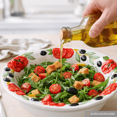 Handbemalte Servierschale Keramik, Relief Salatschüssel Tomate Olive, Italienische Pastaschale rund 27 cm Ø