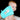 2er Set Baby Waschhandschuhe bestickt mit Dinosaurier - Blau 15x21 cm