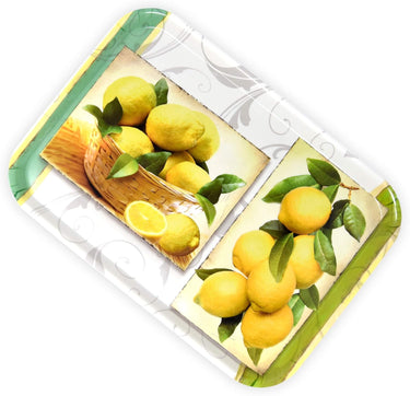 Großes Gartentablett Melamin, Format: 38x26 cm, Robustes Frühstückstablett, Tablett Design: Zitrusbaum