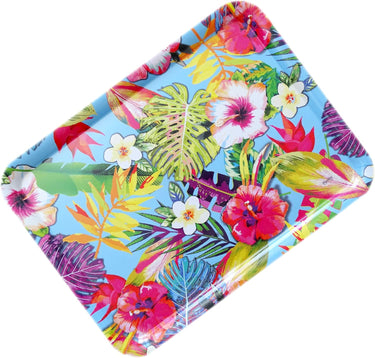 Gastrotablett 50x37 cm, Kunststoff Servicetablett italienisch, Gartentablett Muster: Tropical, Buntes Esstablett