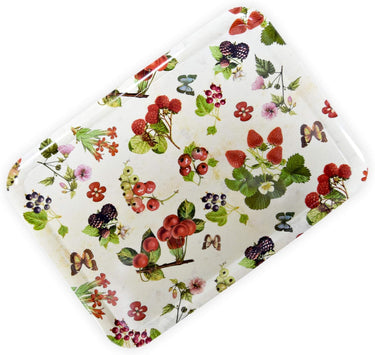 Sandwichtablett XXL, Käsetablett Rechteckig, Druck: Waldbeeren, Buntes Melamintablett, Format: 50x37 cm